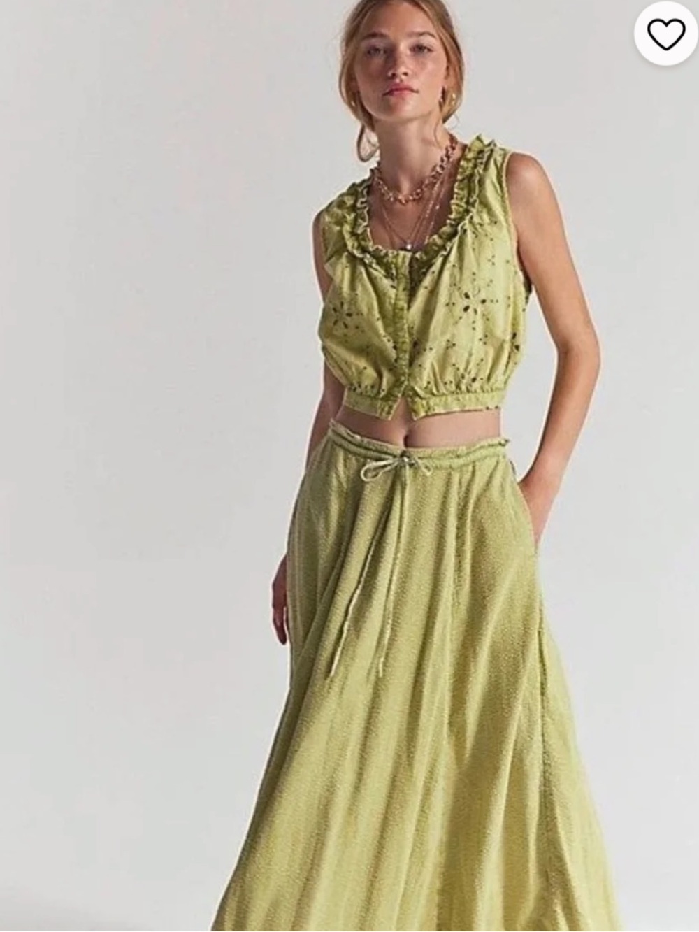 Free People NWT Madelyn Cotton Maxi Skirt Set